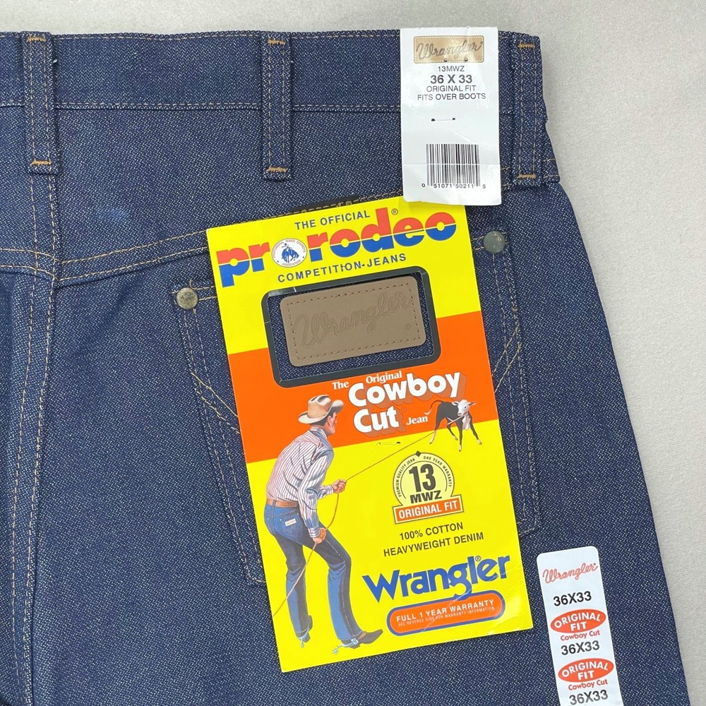 Wrangler Jeans 13MWZ Mens 36x33 Cowboy Cut Rigid Denim NWT Rodeo Ranchwear Work